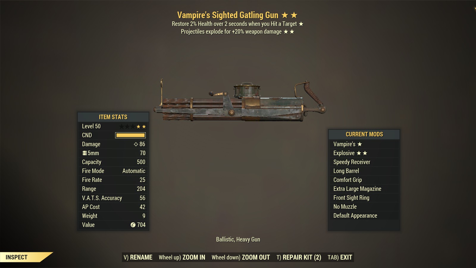 Vampire's【Explosive + Speedy Receiver】Gatling Gun